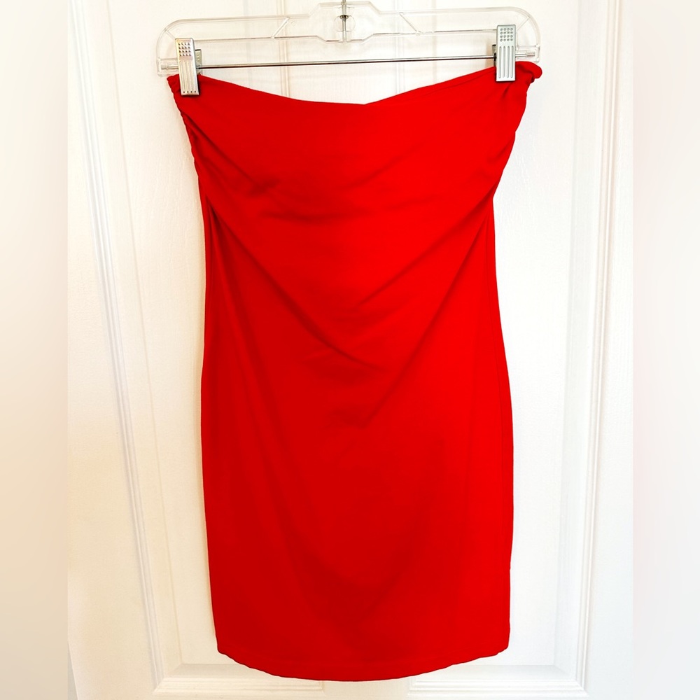 H&M red tube cotton dress